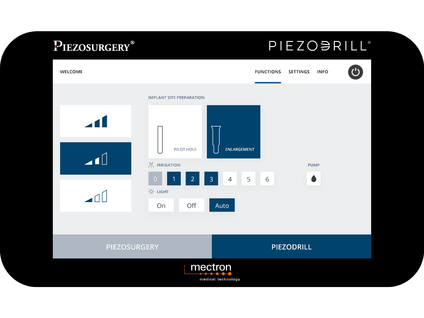 touch screen of MT-Bone PIEZDRILL® function